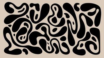 Set of various shapes and doodle objects.Liquid retro abstract elements in 2000 style. Design, print templates. vector