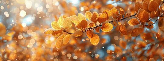 Autumn Leaves Glowing In Sunlight photo
