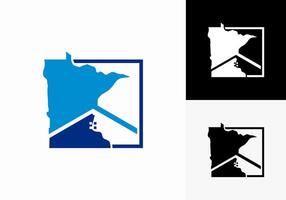 Logo illustration Map pointer house icon. vector