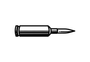 Illustration of bullets and cartridges in vintage monochrome style. Design elements for logos, labels, signs, emblems, posters. vector