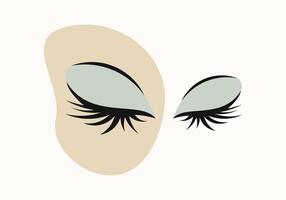 Eyelash icon or logo sign symbol isolated black style illustration with elegant touch of color. vector