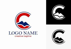 Logo Design Illustration Mountain Letter C. vector