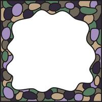 Frame template for cards, invitations, banners. You can place any text here. Invitation card with abstract mosaic pattern, . Wavy lines. Circle shapes. Empty space for picture. Frame or border. vector