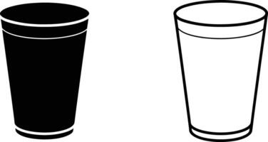 Empty and Full Disposable Plastic Cups vector