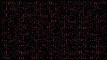 Circuit board animation red dot blink line moving video