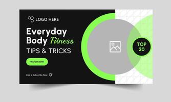 Best body exercise tips and tricks cover banner template design, daily workout plan techniques thumbnail banner design, fully editable eps 10 file format vector