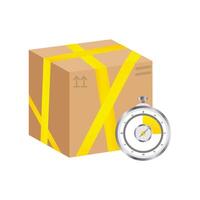 Fast delivery, express and urgent delivery, services. with a timer stopwatch icon. illustration vector