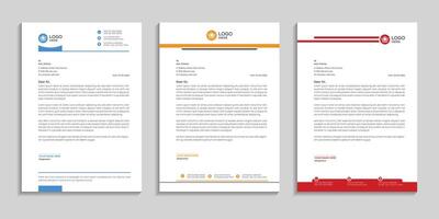 Corporate letterhead design to color variation with white background vector