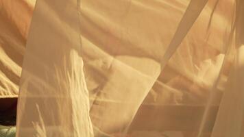 Hammock, Closeup, Fabric - A close-up of a woven fabric hammock. video