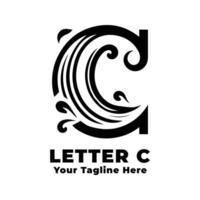 Letter C Logo Simple Illustration With Flat Background vector