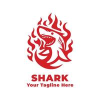 Shark Simple Logo Design Silhouette vector