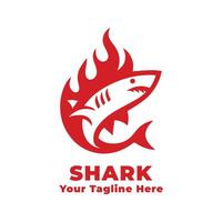 Logo Simple Shark Design Silhouette vector