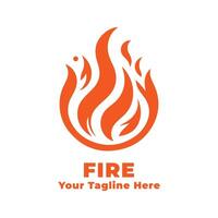 Fire Simple Logo Illustration With Orange Concept vector