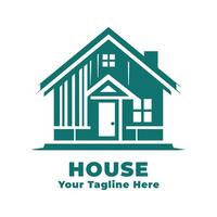 House Logo Simple Illustration Design With Blue Concept vector