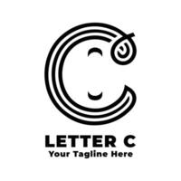 Logo Simple Letter C Illustration With Flat Background vector