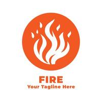 Fire Simple Logo Design vector