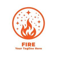 Fire Simple Logo Illustration Design vector