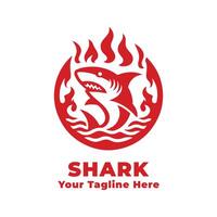 Logo Simple Shark Illustration Silhouette vector