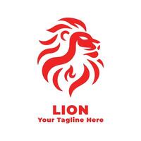 Lion Logo Simple Illustration With Flat Background vector