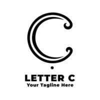 Logo Simple Letter C Design Black And White vector