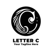 Logo Simple Letter C Design Silhouette vector