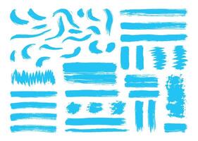 Abstract paint brush strokes element collection, Straight lines, curve, and zigzag shapes design set. Artistic hand drawn brushes. vector