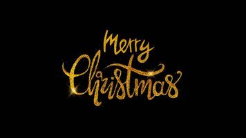 Merry Christmas hand drawn lettering calligraphy from glitter isolated on transparent alpha channel background. Merry Christmas script calligraphy for invitation, card, decoration , footage design stopmotion animation 4k - video