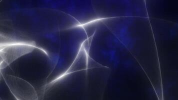 Abstract digital background with white light trails on a deep blue backdrop. Smooth, flowing lines create a futuristic and ethereal atmosphere video