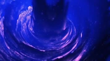 A luminous blue swirl forming a bright cosmic vortex in deep space, filled with light trails and radiance, conveying a sense of infinite mystery video