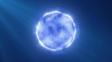 A glowing blue energy sphere with dynamic textures and swirling patterns video