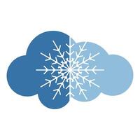 snowflake cloud icon logo design template vector
