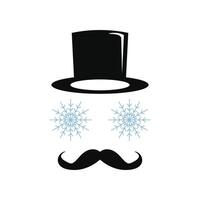 snowflake water man mustache icon logo design template vector