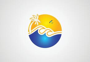 Summer beach logo design, design Concept vector
