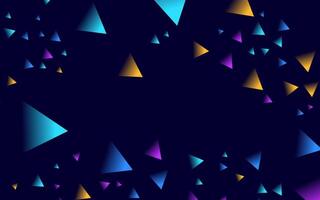Abstract background with blue, yellow and purple triangles on a dark blue background. vector