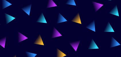Abstract geometric pattern with colorful triangles on a dark blue background. vector