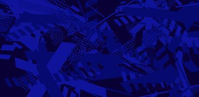 Abstract blue geometric pattern with overlapping shapes and dotted textures. vector