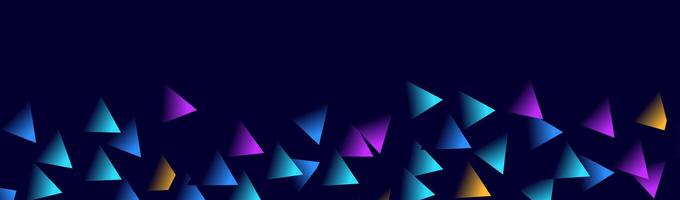 Abstract geometric background with blue, turquoise, purple, and yellow triangles. vector
