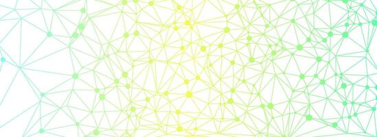 Abstract geometric pattern with connected dots in green and yellow colors. vector