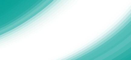 Abstract teal and white background with curved lines. vector
