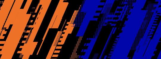 Abstract geometric pattern with orange and blue accents. vector