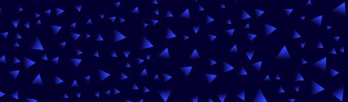 Abstract background with blue triangles scattered on a dark blue background. vector