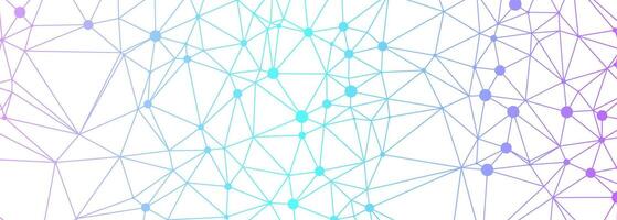 Abstract geometric pattern of connected lines and dots with white background. vector