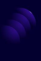 Abstract dark blue background with three overlapping semi-circles. vector