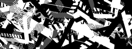 Abstract geometric black and white pattern with dotted textures. vector