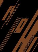 Abstract geometric pattern with brown stripes and black dots on a black background. vector