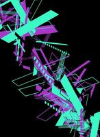 Abstract geometric background with purple and turquoise shapes. vector