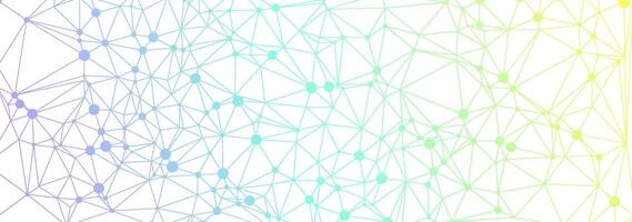 Abstract geometric pattern with connected dots and lines in a gradient color scheme. vector