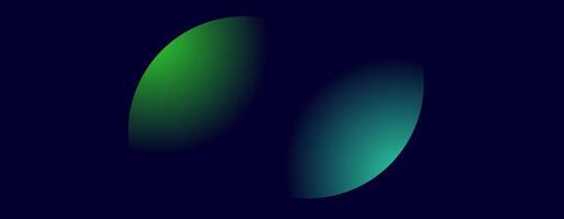 Abstract green and blue gradient shapes on a dark background. vector