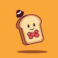 illustration of a bread character cute and adorable perfect for decoration vector