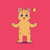 Angry yet adorable cat character , featuring a cute expression that will steal the show vector
